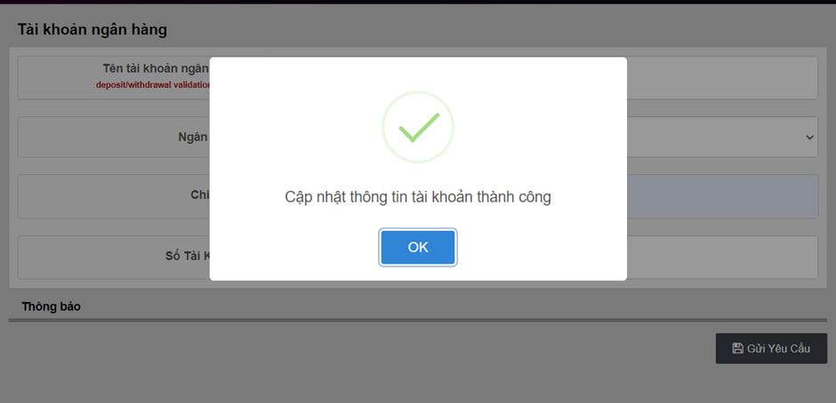 Xác nhận rút tiền